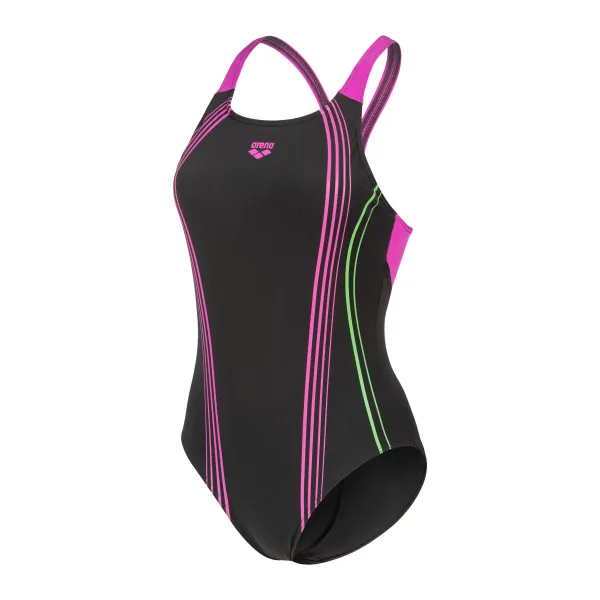 Жіночий купальник Arena CLEAR LINES SWIMSUIT V BACK LB