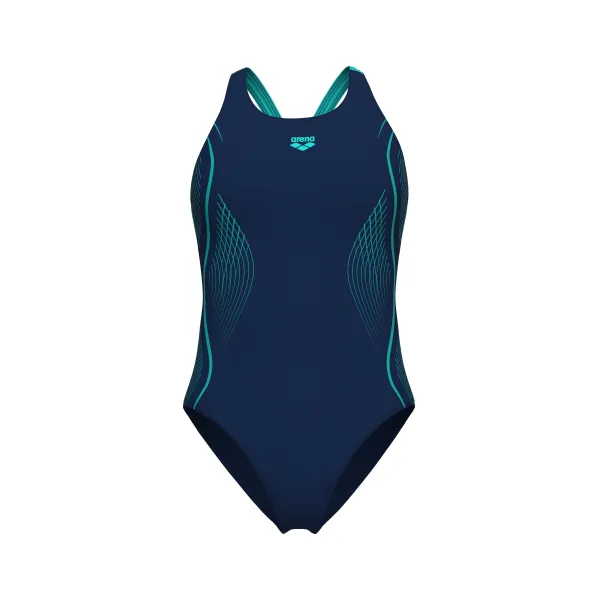 Жіночий купальник Arena GRID SWIMSUIT V BACK GRAPHIC