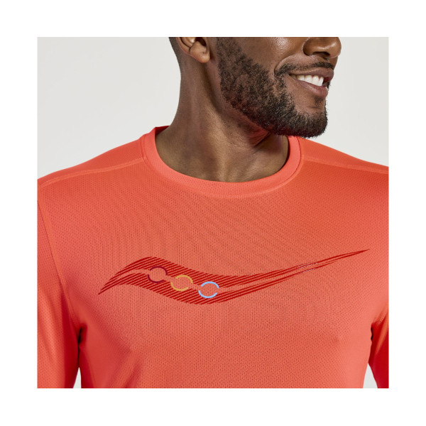 Чоловіча футболка з довгими рукавами Saucony Stopwatch Graphic Long Sleeve