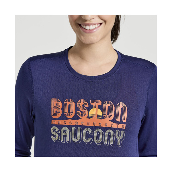 Жіноча футболка з довгими рукавами Saucony Stopwatch Graphic Long Sleeve